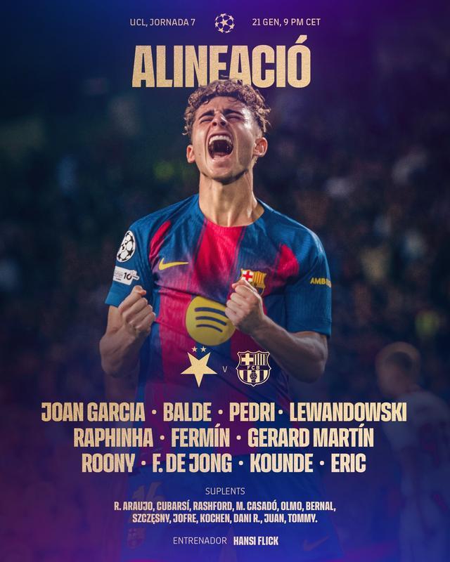 免费足球直播在线观看-巴萨客战布拉格斯拉维亚：拉菲尼亚、巴尔德吉、莱万首发